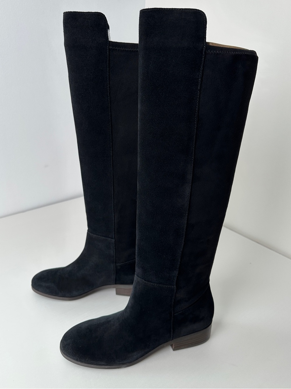 NIB Lucky Brand Calypso Black Suede Over The Knee Boots Women Size 8 M / 39